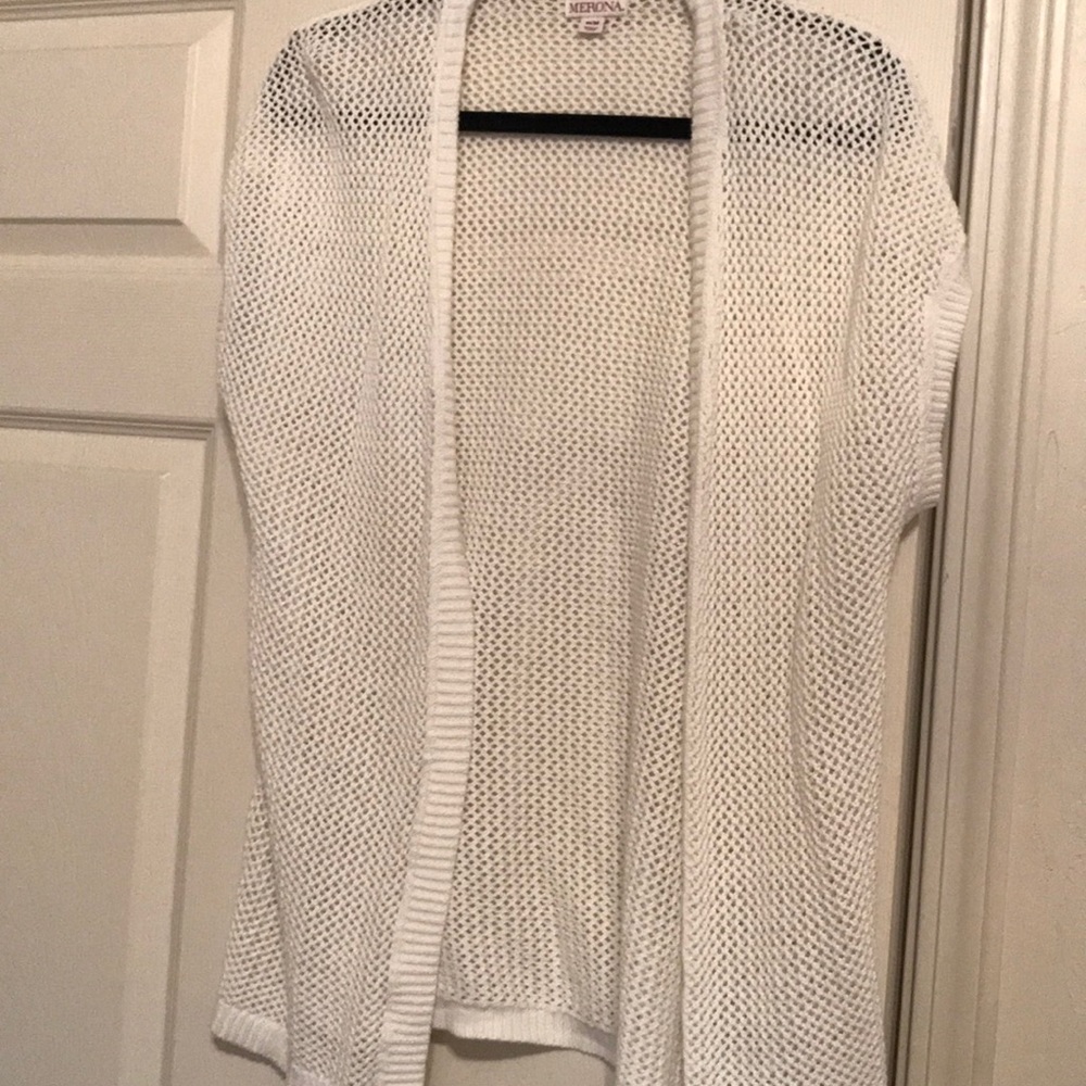 Crocheted Short Sleeve cardigan shawl